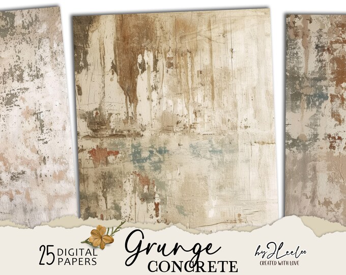 GRUNGE CONCRETE texture background | green brown textures - grunge digital paper - wall textures - beige green colors - grunge paper | pp735