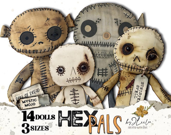 HEX PALS 14 Halloween Voodoo Dolls 3 Sizes | Halloween Monster