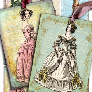 REGENCY BALL atc Größe shabby chic Hintergrund für Scrapbook, Scrapbook, Papier Bastelbogen Faltkarte ac200