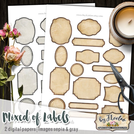 Mixed Labels printable tags blank editable poison bottle jar instant download printable images digital collage sheet tl225