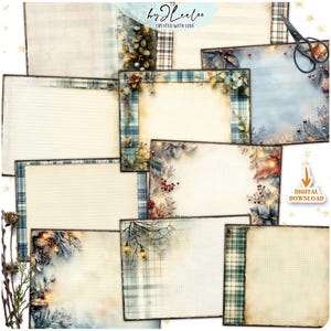 TWINKLING PLAID 10 Extra Pages Junk Journal Printable | Holidays Season ...