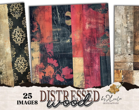 DISTRESSED WOOD vintage pages | Old textured card junk journal diary | nostalgic cozy paper rusticcore digital texture background | pp846
