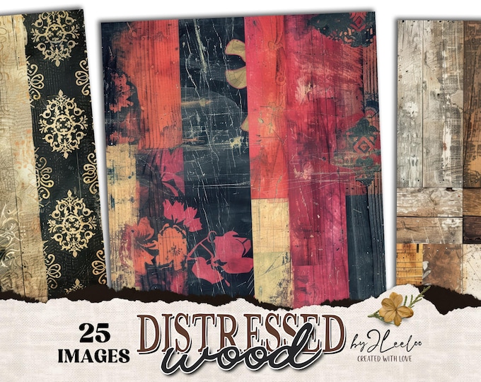 DISTRESSED WOOD vintage pages | Old textured card junk journal diary | nostalgic cozy paper rusticcore digital texture background | pp846
