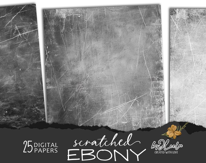 SCRATCHED EBONY vintage papers | muted dark gray texture Old Backdrops | Art Textured Photo Overlays Grunge Dark Digital background | pp764