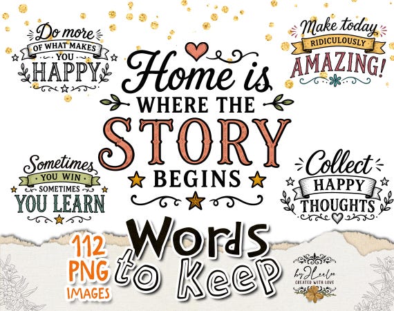 Vintage Sayings PNG, Inspirational Quote Graphics, Transparent Background, Sublimation & Crafting – Words to Keep tl378