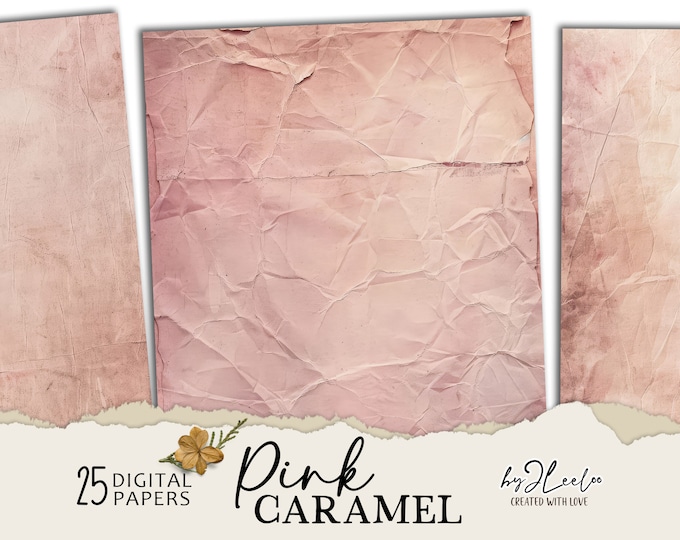 PINK CARAMEL vintage papers | muted pink texture Old Backdrops | Art Textured Photo Overlays Grunge Textures - Digital background | pp754