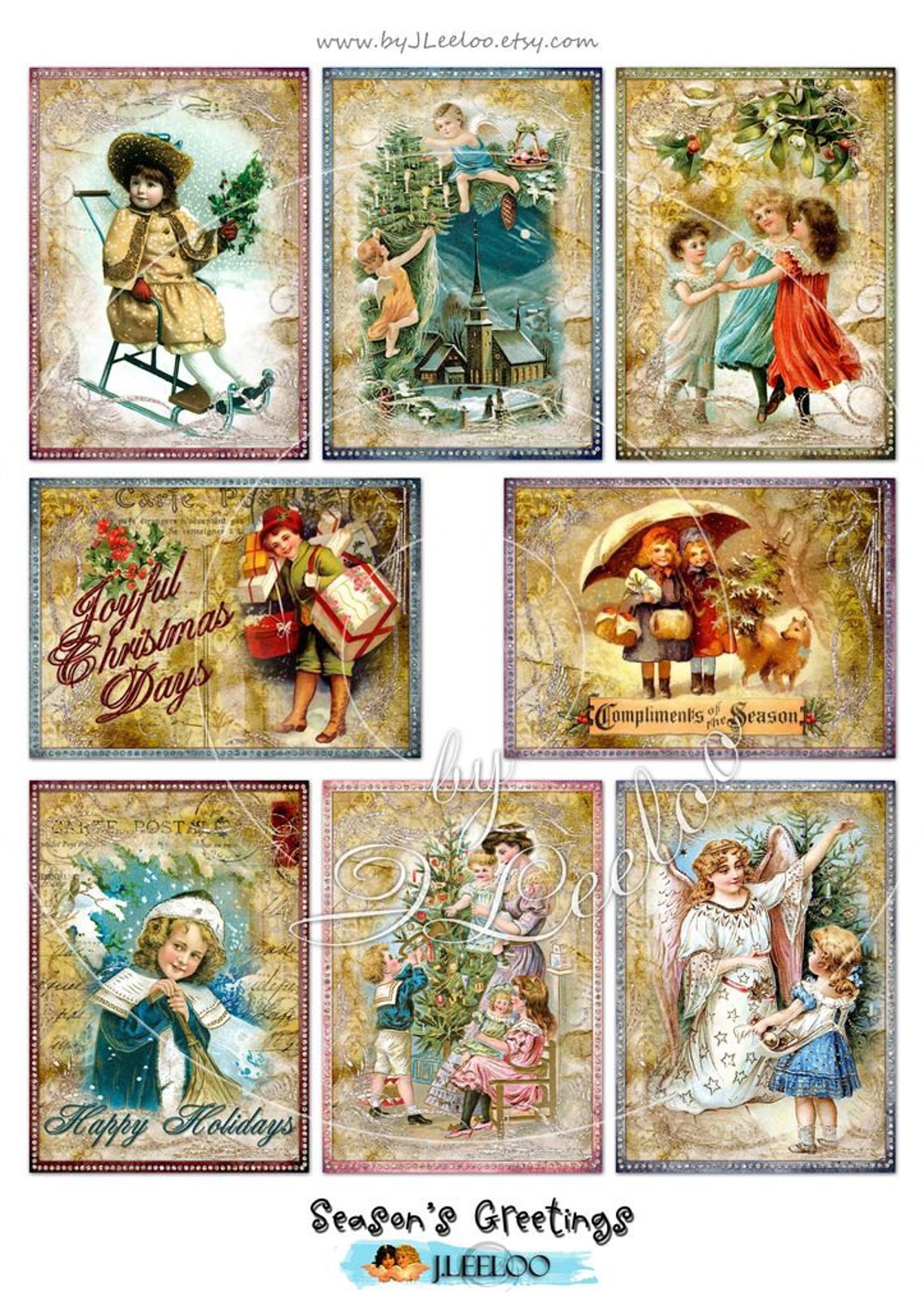 SEASON S GREETINGS Printable Holidays Gift Cards Digital | Etsy