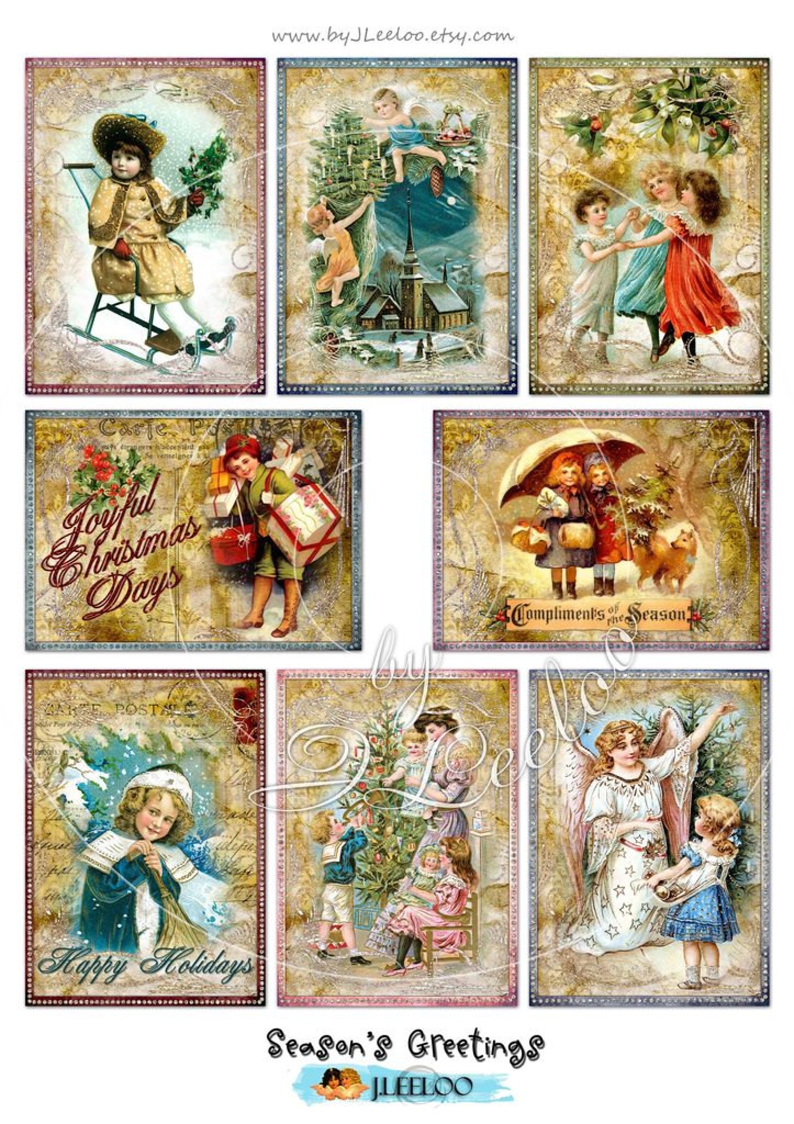 SEASON S GREETINGS Printable Holidays Gift Cards Digital | Etsy