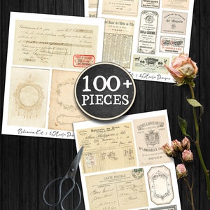 EPHEMERA KIT Scrapbook Paper Junk Journal Digi Kit Digital Junk Tags ...