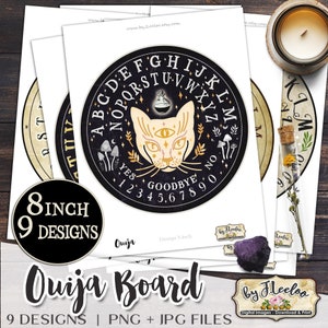 OUIJA BOARD 8 inch circle printable Halloween party mystic esoteric invitation printable occult astrology tn624