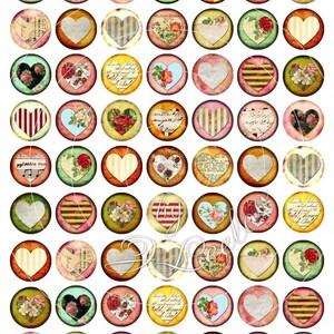 Digital Print VALENTINE DAY 1 Inch Circle Love Heart Images for Pendant ...