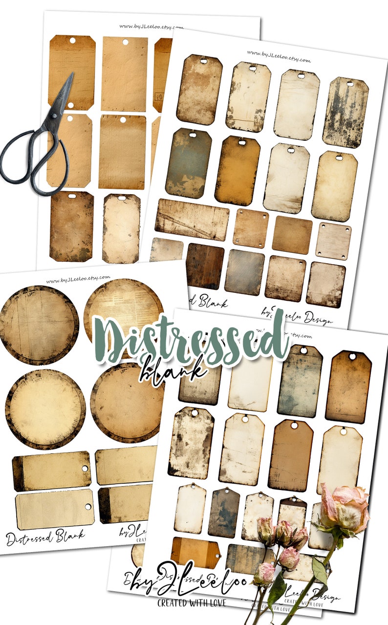 Distressed Blank Vintage Labels & Tags – Industrial Steampunk Ephemera ...