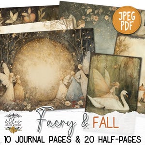 FAERY and FALL, pages du journal indésirable à imprimer | Kit de collage d'une demi-page pour la saison d'automne | Fournitures éphémères vintage pour scrapbooking | Télécharger CU | page 857