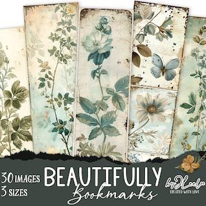 PRACHTIGE BLADWIJZERS aquarel botanisch | romantische pastelkaart | Scrapbooking-tag kortstondig junkjournaal | digitale collage | pp787