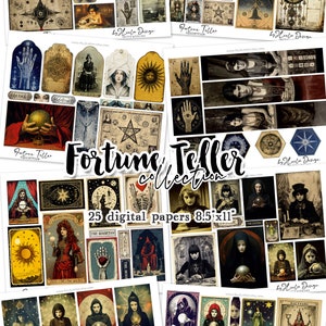 FORTUNE TELLER Collection 235 Images | Tarot Mystic Scrapbook Junk ...