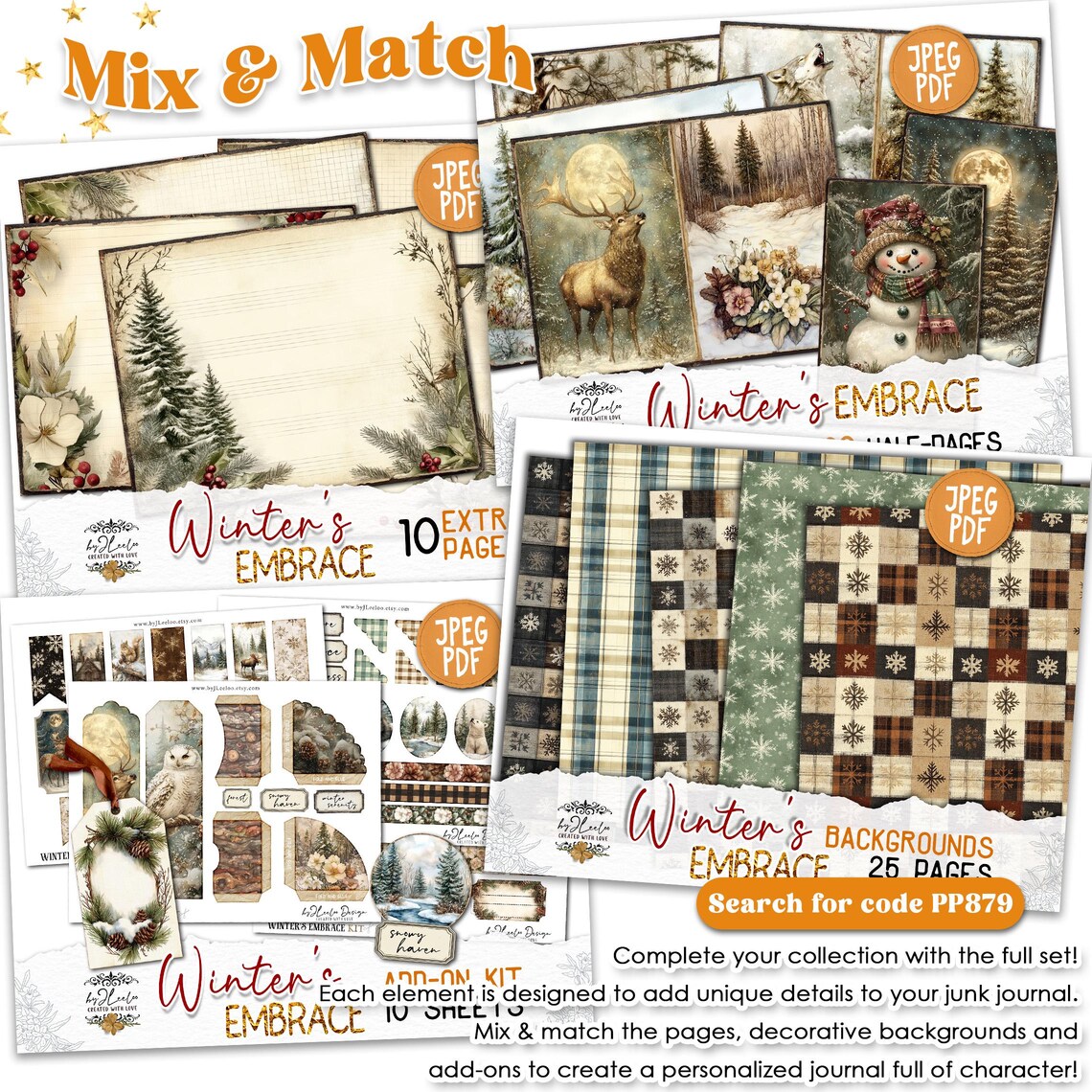 WINTER'S EMBRACE 10 Extra Pages Junk Journal Printable | Holidays ...