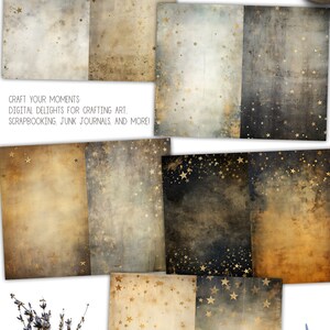 MEDIEVAL NIGHT Half Pages Starry Sky Printable Junk Journal Mixed Media ...