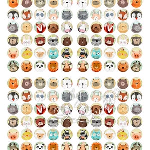 K&ouml;nnte beinhalten: Ein Set mit 64 bunten runden Aufklebern mit verschiedenen Tierillustrationen. Die Aufkleber sind perfekt, um Bastelarbeiten, Geschenken und vielem mehr einen Hauch von Verspieltheit zu verleihen.