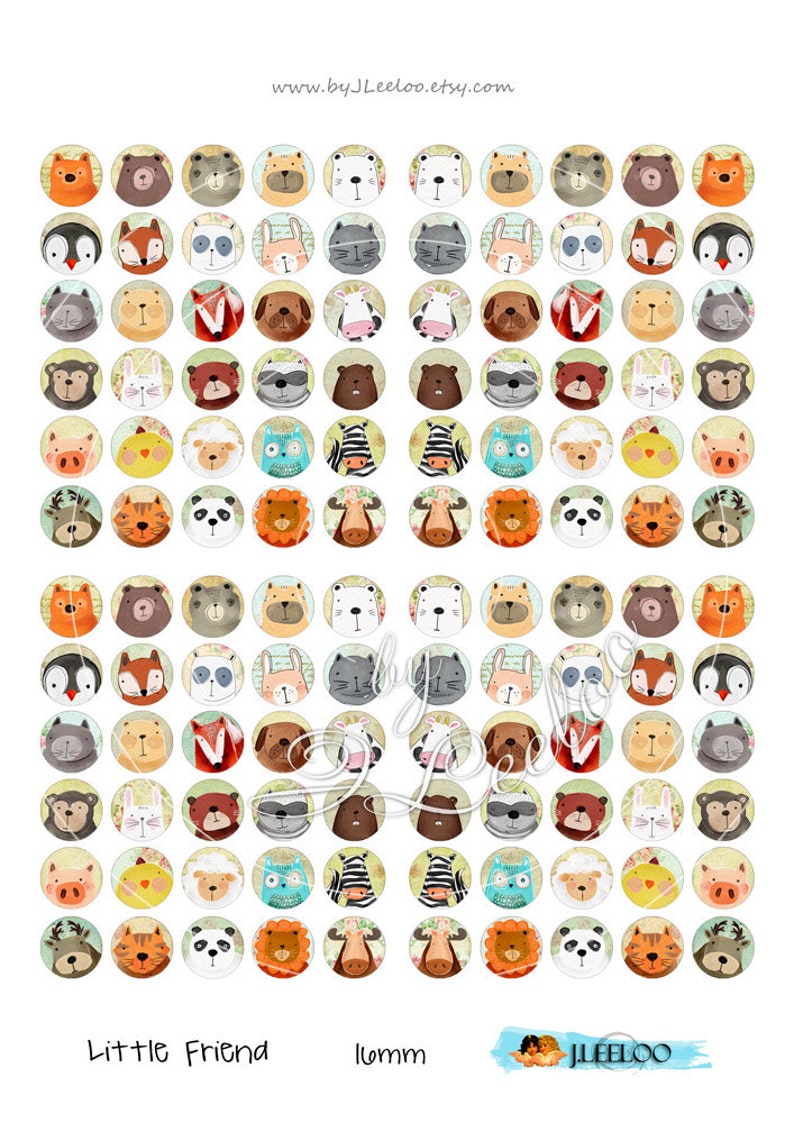 K&ouml;nnte beinhalten: Ein Set mit 64 bunten runden Aufklebern mit verschiedenen Tierillustrationen. Die Aufkleber sind perfekt, um Bastelarbeiten, Geschenken und vielem mehr einen Hauch von Verspieltheit zu verleihen.
