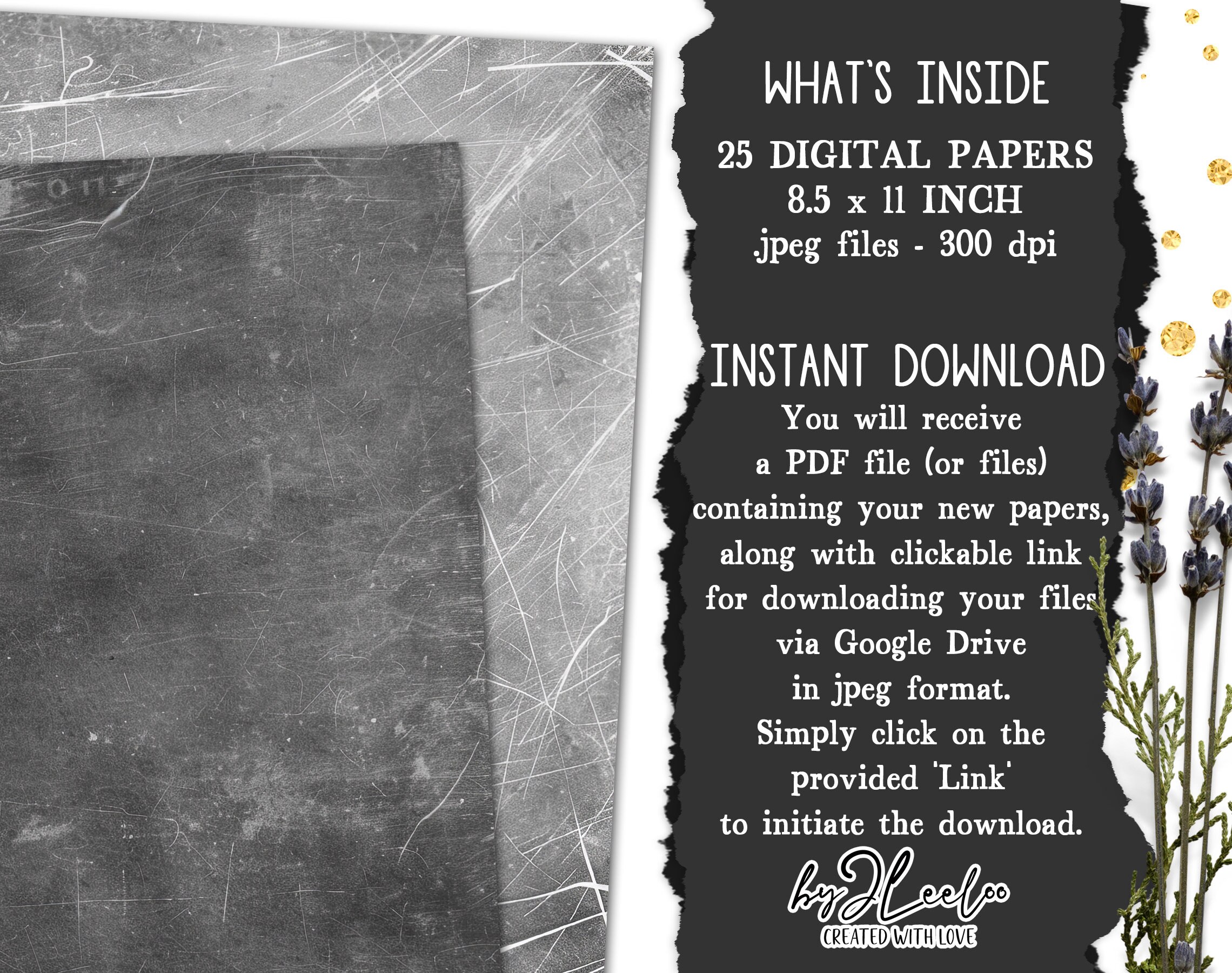 SCRATCHED EBONY Vintage Papers | Muted Dark Gray Texture Old