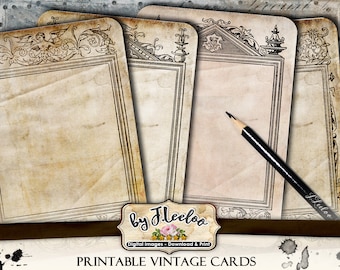 DIRTY CARDS vintage modificabile blocco note digitale diario scrapbook download immediato stampabile pp470