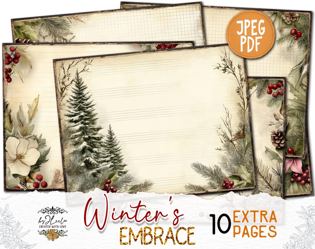WINTER'S EMBRACE 10 Extra Pages Junk Journal Printable | Holidays ...