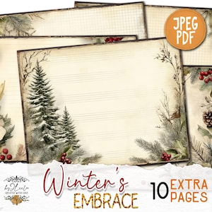WINTER'S EMBRACE 10 dodatkowych stron Junk Journal do wydrukowania | Zestaw kolaży z okresu świąt, album ze starymi rzeczami ulotnymi | Sztuka cyfrowa CU | str. 879