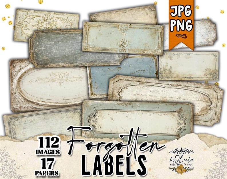 FORGOTTEN LABELS – Vintage Aged Blank Labels for Junk Journal & Collage ...