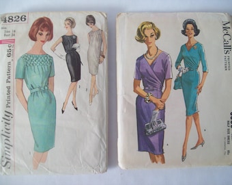 Vintage 1060s Sheath Dresses Simplicity 4826, McCall's 6580