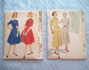 1950s Vintage McCall's Dress Pattern: Princess & Button Front, Size 14