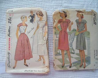1940s Simplicity 2718, McCall 5973 Afternoon Dresses