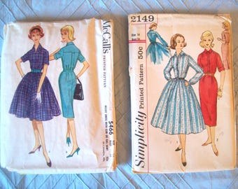 Vintage Shirtwaist Dresses McCall's 5466, Simplicity 2149