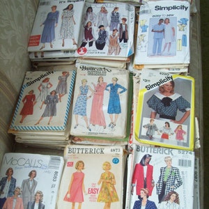 Grab Bag of 15 Random Pick Vintage Patterns From 1960s-2000 Eras Various Brands & Sizes