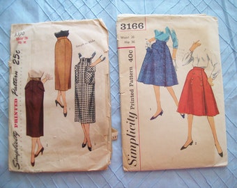 1950s Simplicity Skirt Patterns 3330, 3166