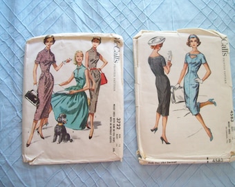 Vintage McCall's Dress Pattern: 1950s Sheath & Shirtwaist, Size 18