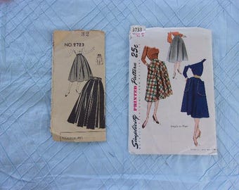 1950s Vintage Box Pleated Skirt The Farmer Pattern # 2723