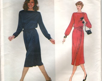 Vogue 2245 Jerry Silverman Designer Loose Fitting Blouson Dress and Belt