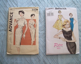 1960s Sheath Dresses Advance 9328, Butterick 6582