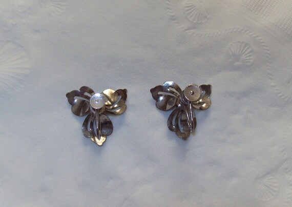 Forstner Sterling Silver Floral Screw Back Earrings View 3