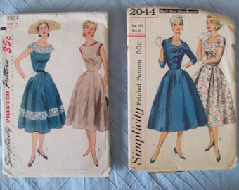 1950s Vintage Simplicity 2044, 3924 Afternoon/Dinner Dresses