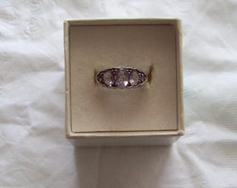 1CT Amethyst 925 Solid Sterling Silver Art Deco Filigree Ring