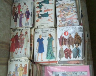 Vintage 1960s-2000 Grab Bag of 10.  Cut Patterns Checked for Completeness & Factory Folded Patterns