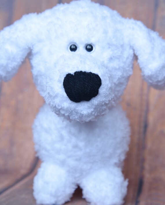 white puppy stuffed animal