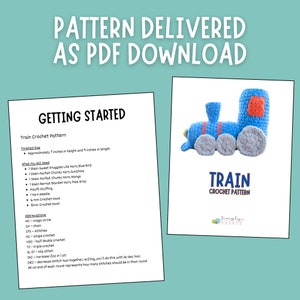 Train Crochet Pattern PDF Tutorial Crochet Toy Patterns Easy Crochet Stuffie Pattern With Chunky Yarn for Beginners image 2