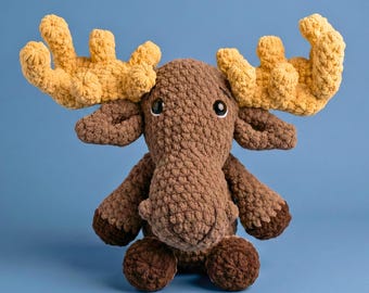 Moose Crochet Pattern PDF | Crochet Animal Patterns | Easy Amigurumi Plushies for Beginners