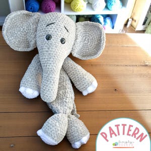 Crochet Elephant Pattern PDF – Snuggler Blanket Toy – Beginner Friendly Amigurumi – 15” Soft Plushie Animal – Easy Baby Gift Idea