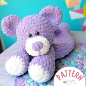 Teddy Bear Crochet Pattern PDF – Beginner Friendly Snuggler Plush – Easy Amigurumi Bear – Soft Toy Gift – Bulky Yarn Snuggler Pattern