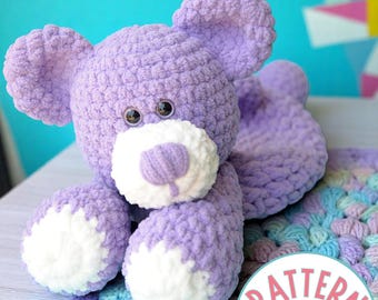 Teddy Bear Crochet Pattern PDF – Beginner Friendly Snuggler Plush – Easy Amigurumi Bear – Soft Toy Gift – Bulky Yarn Snuggler Pattern