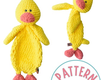 Duck Crochet Lovey Pattern PDF Tutorial | Crochet Toy Patterns | Easy Crochet Amigurumi Animal Pattern With Chunky Yarn for Beginners