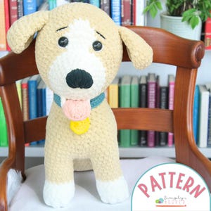 Padrão de cachorro de crochê: filhote de amigurumi em tamanho real (PDF)